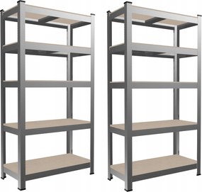 CH Sada dvoch 5-policových kovových úložných regálov Tosca IX. 180 x 90 x 40 cm