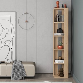 Rohová knihovna Houseland Nati dub safírový