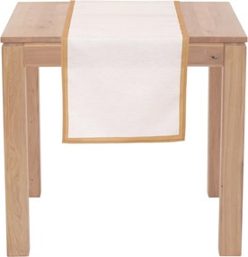 Vianočný behúň na stôl 150x40 cm, krémový so zlatými vtkanými nitkami
