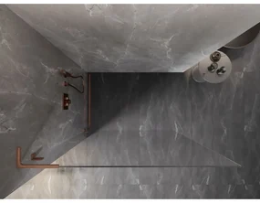 Mexen Lunar L sprchová stena ľavá 70 x 200 cm, 8mm číre sklo, medená matná, 830L-070-000-65-00-L