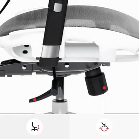 Kancelárska ergonomická stolička Diablo V-Basic, bielo-šedá
