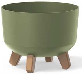 Plastový kvetináč na nožičkách DGRL240 23,8 cm - zelená