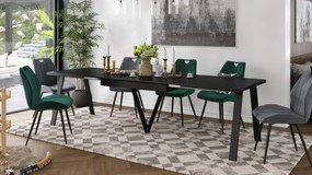 AVERY Čierna matná - LOFTOVÝ / PRIEMYSELNÝ STÔL DO OBÝVAČKY/ JEDÁLNE ROZKLADACÍ DO 330 cm!