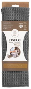 Súprava 2 sivých kuchynských utierok z mikrovlákna Tiseco Home Studio, 60 x 40 cm