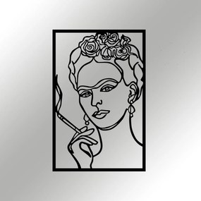 Nástěnná kovová dekorace Kahlo černá