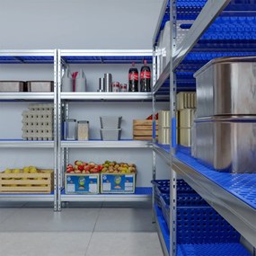 Hliníkový regál GASTRO 180x75x50 cm, 4x plastová polypropylénová polica