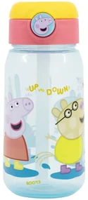 Plastová fľaša na pitie so slamkou a viečkom Prasiatko Peppa - 510 ml