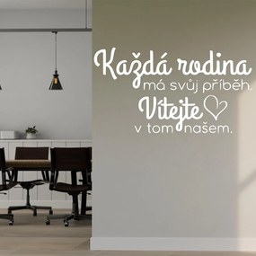 Veselá Stena Samolepka Každá rodina má svoj príbeh Farba: bílá, Veľkosť: 80 x 45 cm