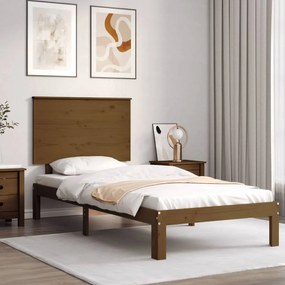 Rám postele s čelom medovohnedý 3FT jednolôžko masívne drevo 3193629