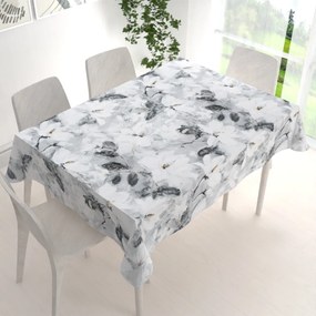 Biante Zamatový obdĺžnikový obrus Tamara TMR-006 Designové kvety na sivom 60x100 cm