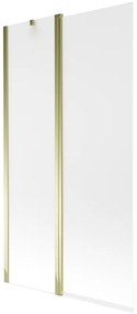 Mexen Flip, vaňová zástena 1-krídlová 100 x 150 cm, otočné krídlo, 6 mm námraza sklo, zlatý profil, 894-100-101-50-30