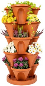 4Home Kvetinová kaskáda 5-dielna, terakota, 5 poschodí