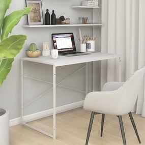 Počítačový stôl biely 110x60x70 cm drevotrieska