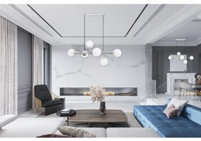 Závesne svietidlo Florence 1, 6x biele sklenené tienidlo, CH