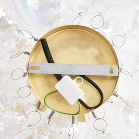 Dizajnové stropné svietidlo mosadzné s dúhovým sklom 6 svetiel - Uvas