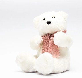 Plyšový biely medveď, 19x18x20 cm