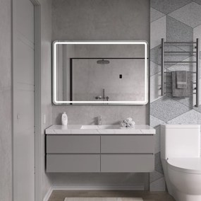 Erga Isabella, LED zrkadlo 120x80cm, 3105 lm, 6500K, predné/zadné osvetlenie, ERG-V01-129-1280-00