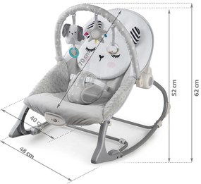 Hojdacie lehátko Nukido s vibráciou - sivé