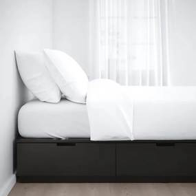 IKEA NORDLI Rám postele s zásuvkami antracitový 160 x 200 cm manželská