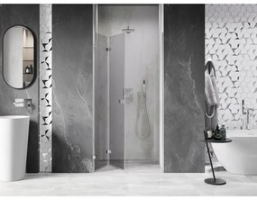 Mexen, Mexen Lunar-F skladacie ľavé sprchové dvere 85 cm, priehľadné, chróm - 836-085-000-01-00-L