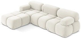 Biela zamatová modulárna rohová pohovka Lokua – Makamii