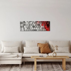 Obraz - 3D hexagóny (s hodinami) (90x30 cm)