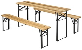 Juskys Pivný set Bichl 3-dielny z lakovaného dreva 170 cm