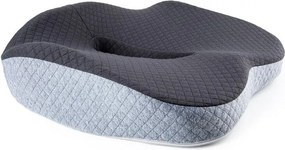 Ergonomický podsedák z pamäťovej peny na stoličku, čierno-biely