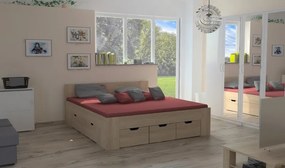 Posteľ Astral 140x200 cm, dub sonoma