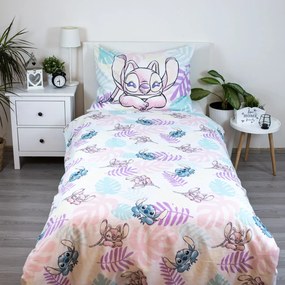 Jerry Fabrics Bavlnené obliečky 140x200 + 70x90 cm - Lilo and Stitch "Leaves"