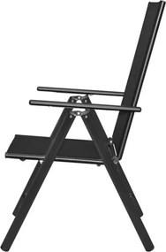 TRENDIE Záhradné stoličky s polohovateľným operadlom sada 2ks čierne