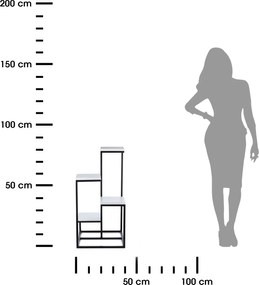 STOJAN NA KVETINÁČ KASKADA 79X40X40 CM ČIERNA/BIELA