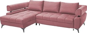 Rohová sedacia súprava Paris, staroružová látka, ľavý roh