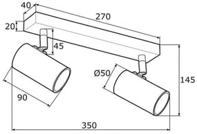 Argon 0890 - Bodové svietidlo LAGOS 2xGU10/5W/230V biela/zlatá