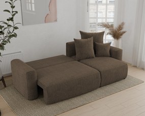 Rohová sedačka Denia (P) (tmavohnedá). Akcia -20%. Vlastná spoľahlivá doprava až k Vám domov. 1133112