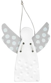 Räder Porcelánový mini anjel DOTS SILVER, závesný