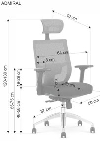Kancelárska stolička ELMIR čierna/sivá