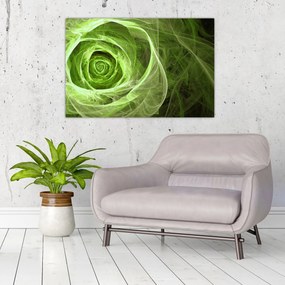 Obraz - Abstraktné ruže zelená (90x60 cm)