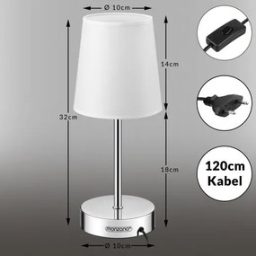 InternetovaZahrada Stolná lampa Lumiere 32x13x13cm - biela