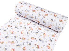 Biante Detské bavlnené posteľné obliečky do postieľky Sandra SA-373 Veselé korytnačky na bielom Do postieľky 90x140 a 50x70 cm
