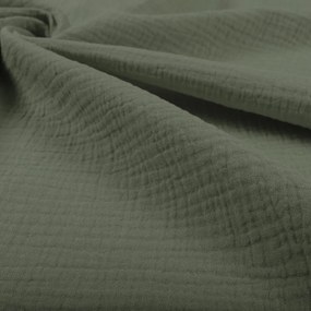 Biante Mušelínový behúň na stôl MSN-076 Zelená khaki 35x120 cm