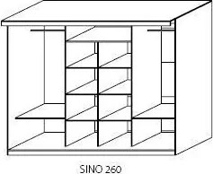Šatníková skriňa Sino 260 dub tmavý