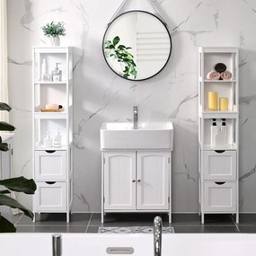 Skrinka s 3 policami a 2 zásuvkami 30x30x141.5 cm