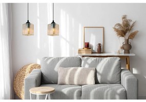 Závesné svietidlo Riffle Square, 2x medové sklenené tienidlo, b