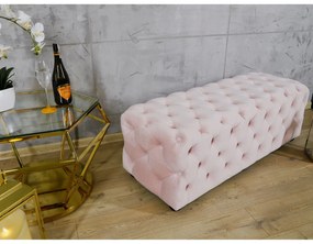 Dekorstudio Exkluzívna zamatová pufa LONGORIA Chesterfield ružová