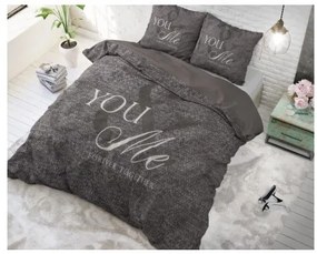 Sammer Romantické posteľné obliečky YOU AND ME v sivej farbe 180x200 cm 5908224094315 180 x 200 cm
