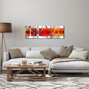 Abstraktný obraz (s hodinami) (90x30 cm)