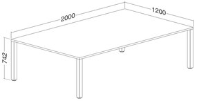 Konferenčný stôl ProOffice 120 x 200 x 74,2 cm, čerešňa