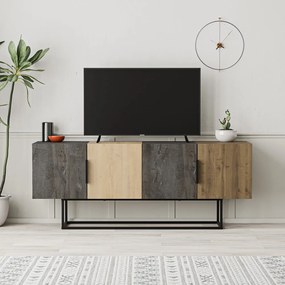 TV stolík v dekore duba v hnedo-prírodnej farbe 140x55 cm Titan – Marckeric