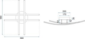 Toolight - Moderné LED stropné svietidlo APP398-C, chrómová, OSW-06914